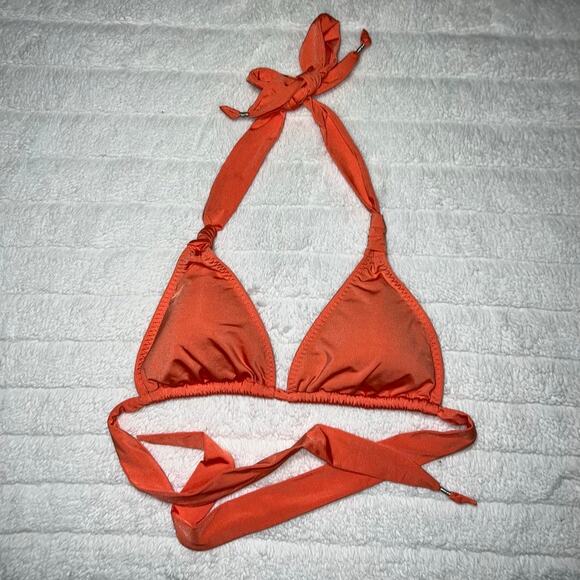Athleta Orange Tie Triangle Bikini Swim Top - Picture 1 of 8